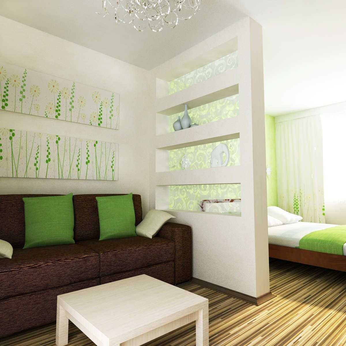 Дизайн гостиной, совмещенной со спальней (90 фото)