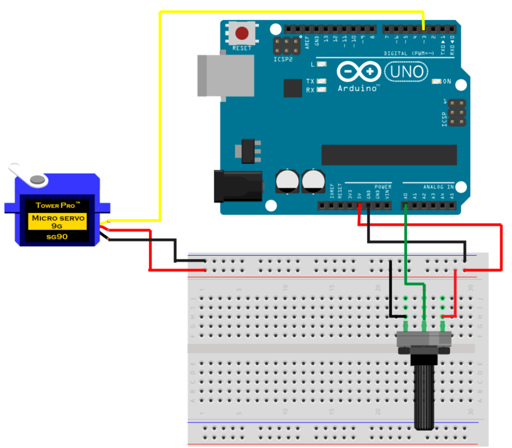Ардуино сервопривод схема