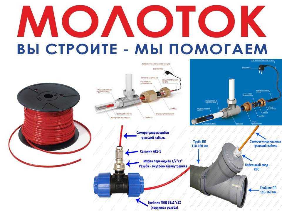 Греющий кабель для водопровода внутри трубы монтаж схема подключения