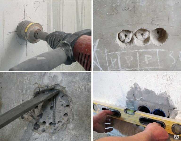 Установка подрозетников в бетонные стены и тонкие перегородки