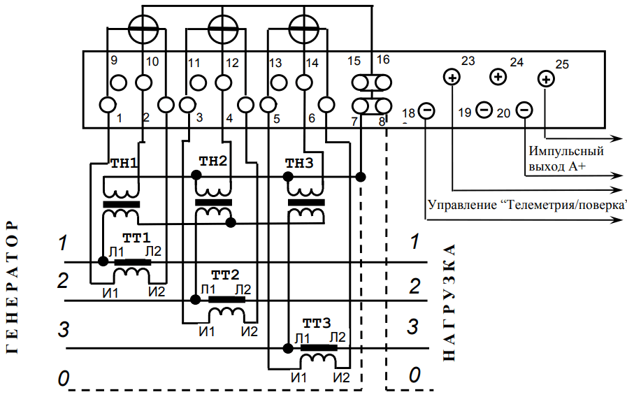 Схема подключения трансформаторов тока к трехфазному счетчику меркурий 230