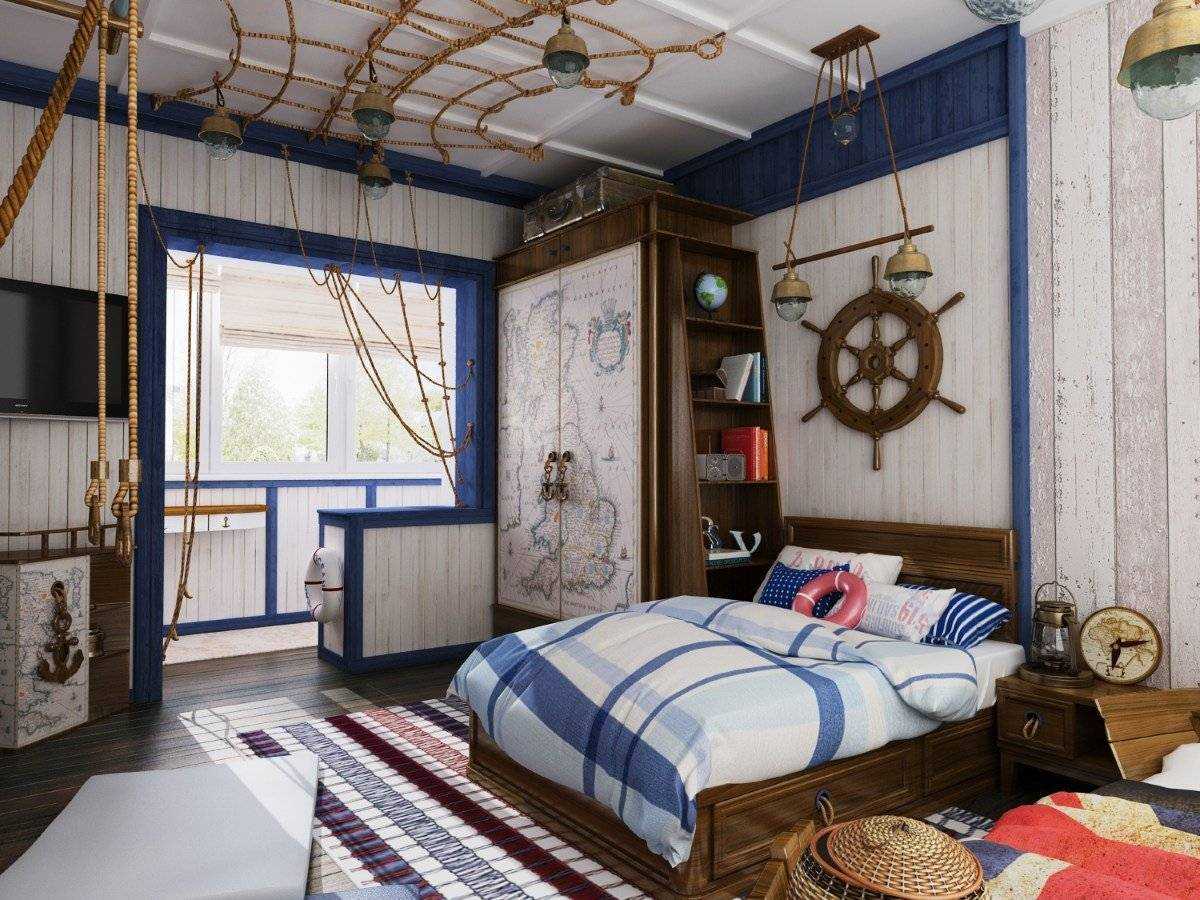 Морской стиль в интерьере комнаты: идеи дизайна с фото